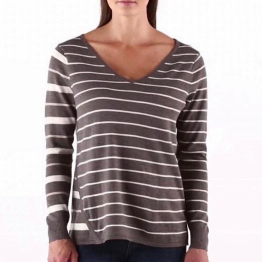 Smartwool merino wool striped sweater split stripe women's small